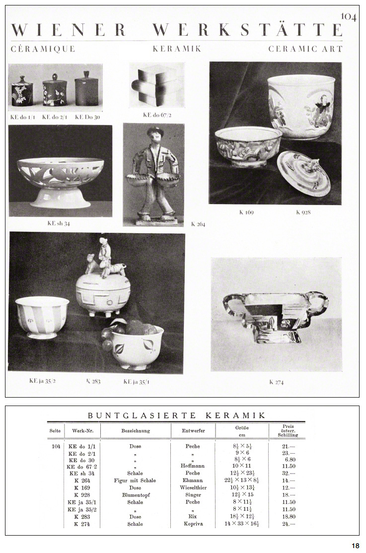 Wiener Werkstätte Katalog Katalog 1928